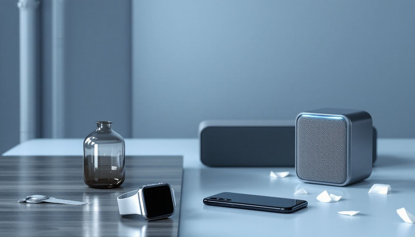 Verschiedene Arten von Werbeobjekten, einschließlich physischer und digitaler Produkte.