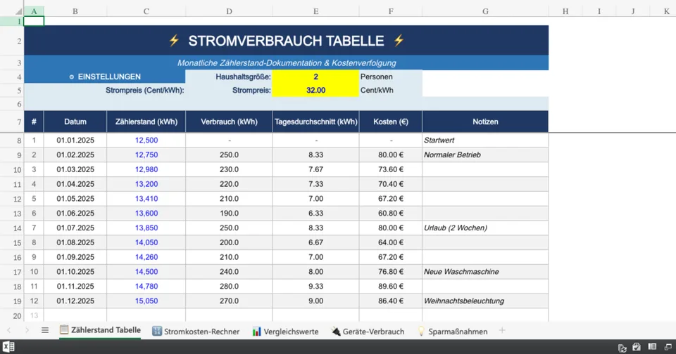 Vorschau von Stromverbrauch_Tabelle.xlsx